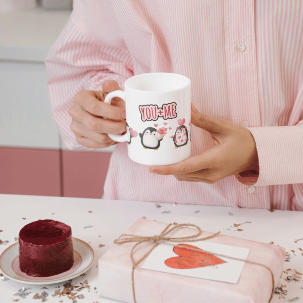 You + Me Cute Penguin Mug - Image 4